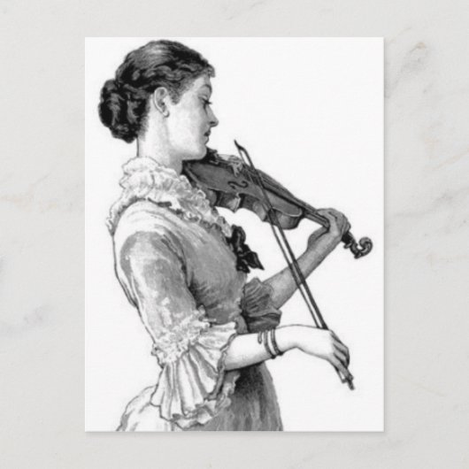 Vintag Violinist Postkarte (Vorderseite)