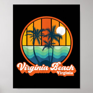 Vintag Virginia Beach Virginia Summer 90s Beach S Poster