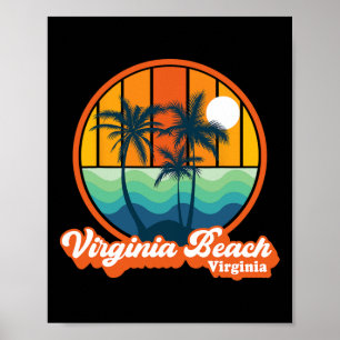 Vintag Virginia Beach Virginia Summer 90s Beach S Poster