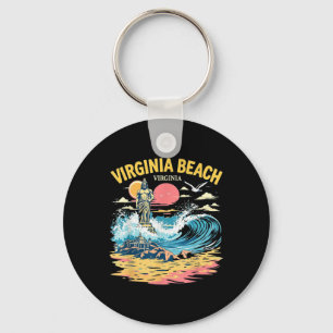 Vintag Virginia Beach Virginia Sunset Beach Citys Schlüsselanhänger