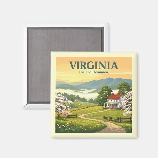 Vintag Virginia Magnet (Vorderseite/Rückseite)