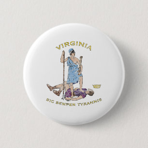 Vintag Virginia Motto Sic Semper Tyrannis Button