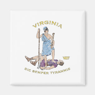 Vintag Virginia Motto Sic Semper Tyrannis Magnet