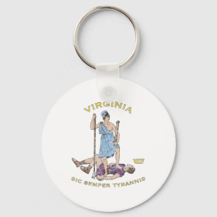 Vintag Virginia Motto Sic Semper Tyrannis Schlüsselanhänger