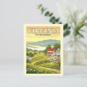 Vintag Virginia Postkarte (Stehend Vorderseite)