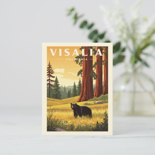 Vintag Visalia California Postkarte (Stehend Vorderseite)