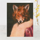 Vintag Vixen Large Greetings Card Karte (Gelbe Blume)