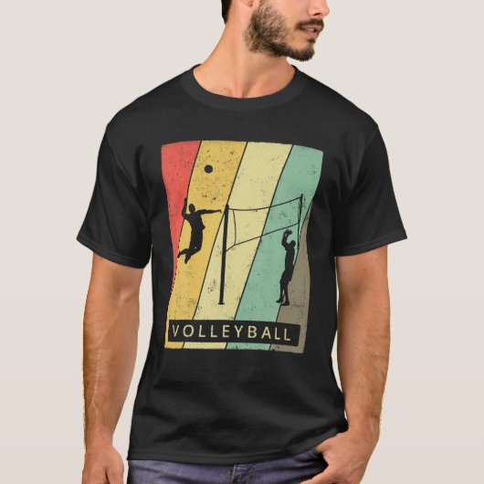 Vintag Volleyball Retro-Poster T-Shirt (Vorderseite)