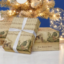 Vintag vom Himmel über Weihnachten Carol-Skript Geschenkpapier
