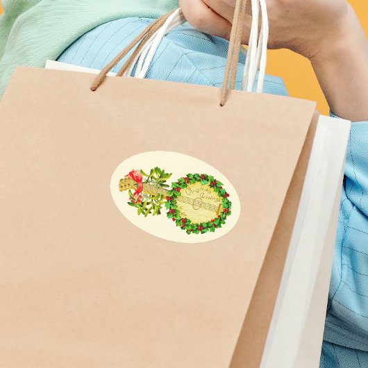 Vintag Von mir zu dir Weihnachtsgeschenk Ovaler Aufkleber