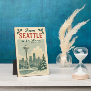 Vintag von Seattle mit Liebe Urlaub Fotoplatte