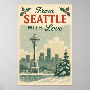 Vintag "Von Seattle mit Liebe" Urlaub Poster