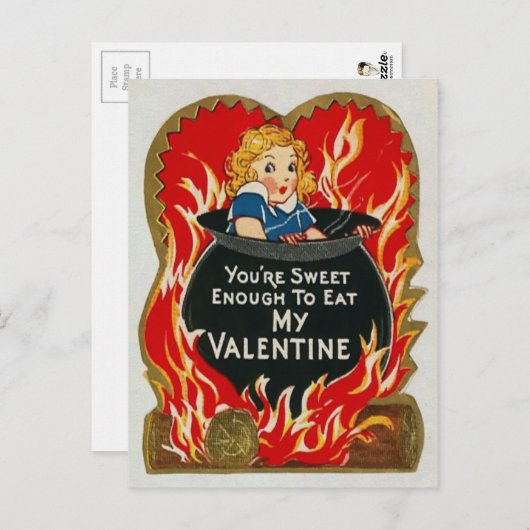 Vintag Vore Valentinstag Postkarte (Vorne/Hinten)