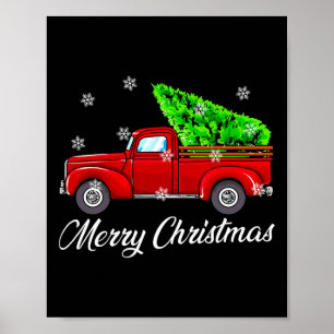 Vintag Wagon Weihnachtsbaum Red Retro Bauer Truc Poster