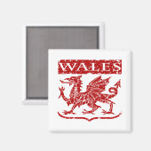 Vintag Wales Magnet (Vorderseite/Rückseite)