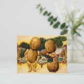 Vintag Walnut Family Weihnachtskarte Postkarte (Stehend Vorderseite)