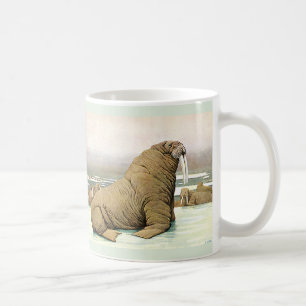 Vintag Walrus auf Iceberg in der Arktis, wild lebe Kaffeetasse