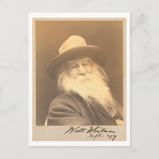 Vintag Walt Whitman Portrait Postkarte (Vorderseite)