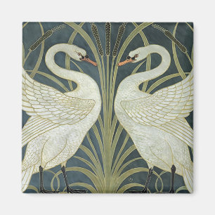 Vintag Walter Crane Swan Rush und Iris Magnet