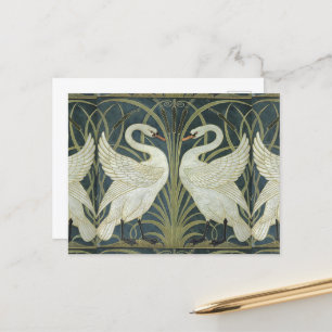 Vintag Walter Crane Swan Rush und Iris Postkarte