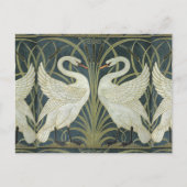 Vintag Walter Crane Swan Rush und Iris Postkarte (Vorderseite)