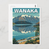 Vintag Wanaka New Zealand Travel Postkarte (Vorne/Hinten)