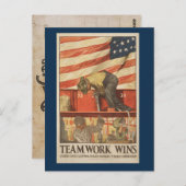 Vintag War Teamwork Postkarte (Vorne/Hinten)