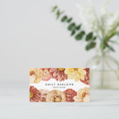 Vintag warme Wasserfarbenflora Visitenkarte (Stehend Vorderseite)