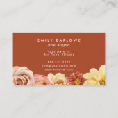 Vintag warme Wasserfarbenflora Visitenkarte (Rückseite)