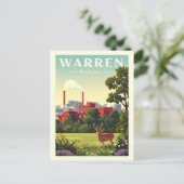 Vintag Warren Michigan Postkarte (Stehend Vorderseite)