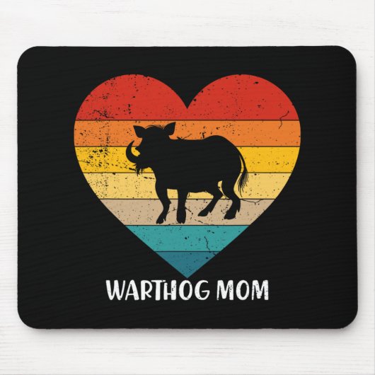 Vintag Warthog Mama Muttertagstier Mousepad (Vorne)