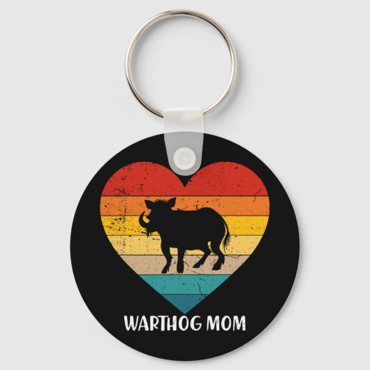 Vintag Warthog Mama Muttertagstier Schlüsselanhänger (Vorderseite)