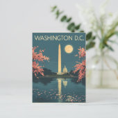 Vintag Washington D.C. Cherry Blossoms Travel Postkarte (Stehend Vorderseite)