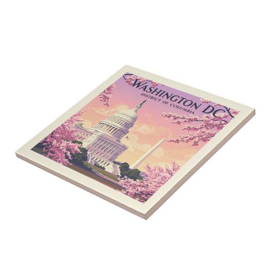 Vintag Washington D.C. Fliese (Seite)