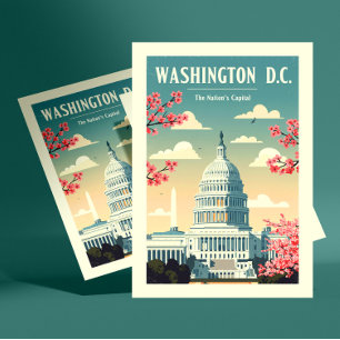 Vintag Washington D.C. Postkarte