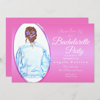 Vintag Watercolor Jean Jacket Junggeselinnen-Absch Einladung