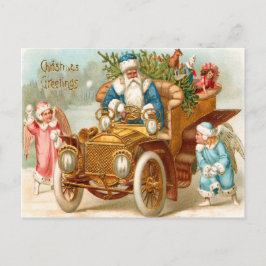 Vintag Watercolor Saint Nick Weihnachtsgrüße Feiertagspostkarte