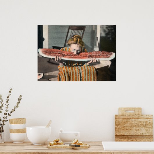 Vintag Watermelon Eating poster (Küche)