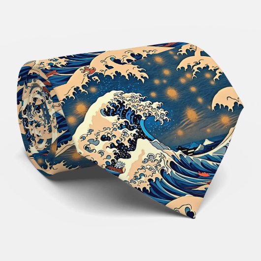 Vintag Wave Retro ästhetische Neck Tie Krawatte (Gerollt)