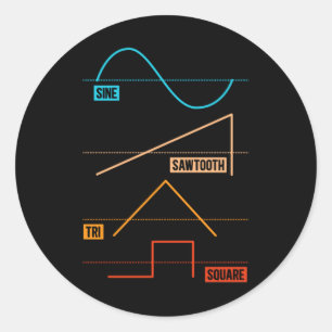 Vintag Waveform Analog Musiker Runder Aufkleber