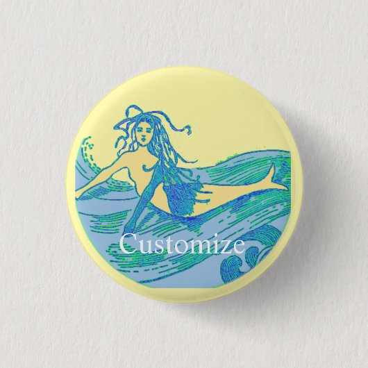 Vintag Waveriding Mermaid Thunder_Cove Button (Vorderseite)