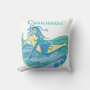 Vintag Waveriding Mermaid Thunder_Cove Kissen