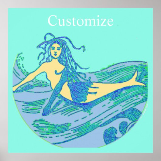 Vintag Waveriding Mermaid Thunder_Cove Poster (Vorne)