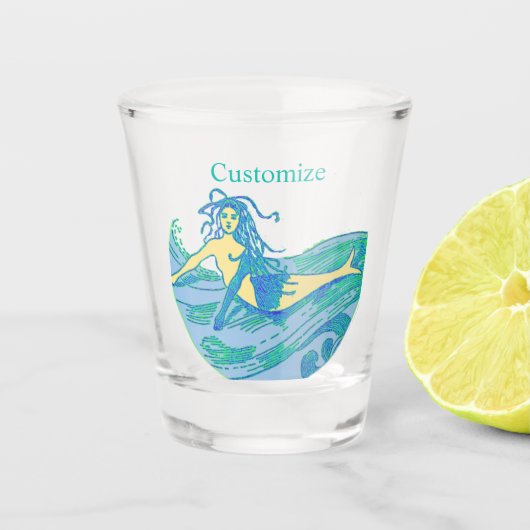 Vintag Waveriding Mermaid Thunder_Cove Schnapsglas (Vorderseite)