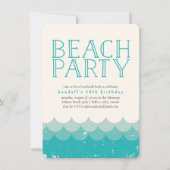 Vintag Waves Beach Party Einladung (Vorderseite)