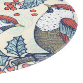 Vintag Waxwings Weihnachtsmuster Schneidebrett (Ecke)