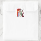Vintag Weihnachten 1932 Runder Aufkleber (Tasche)