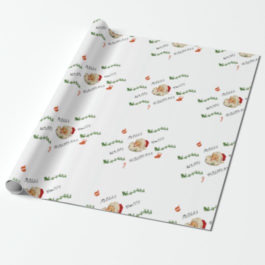 Vintag Weihnachten Geschenkpapier (Ungerollt)