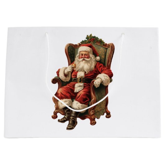 Vintag Weihnachten Große Geschenktüte (Vorderseite)