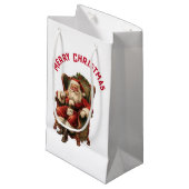 Vintag Weihnachten Kleine Geschenktüte (Vorderseite Schrägansicht)